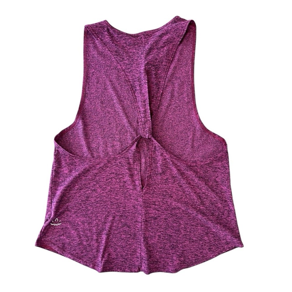 Beyond Yoga Athletic Spacedye Heather Magenta Open Back Workout Soft Tank Small